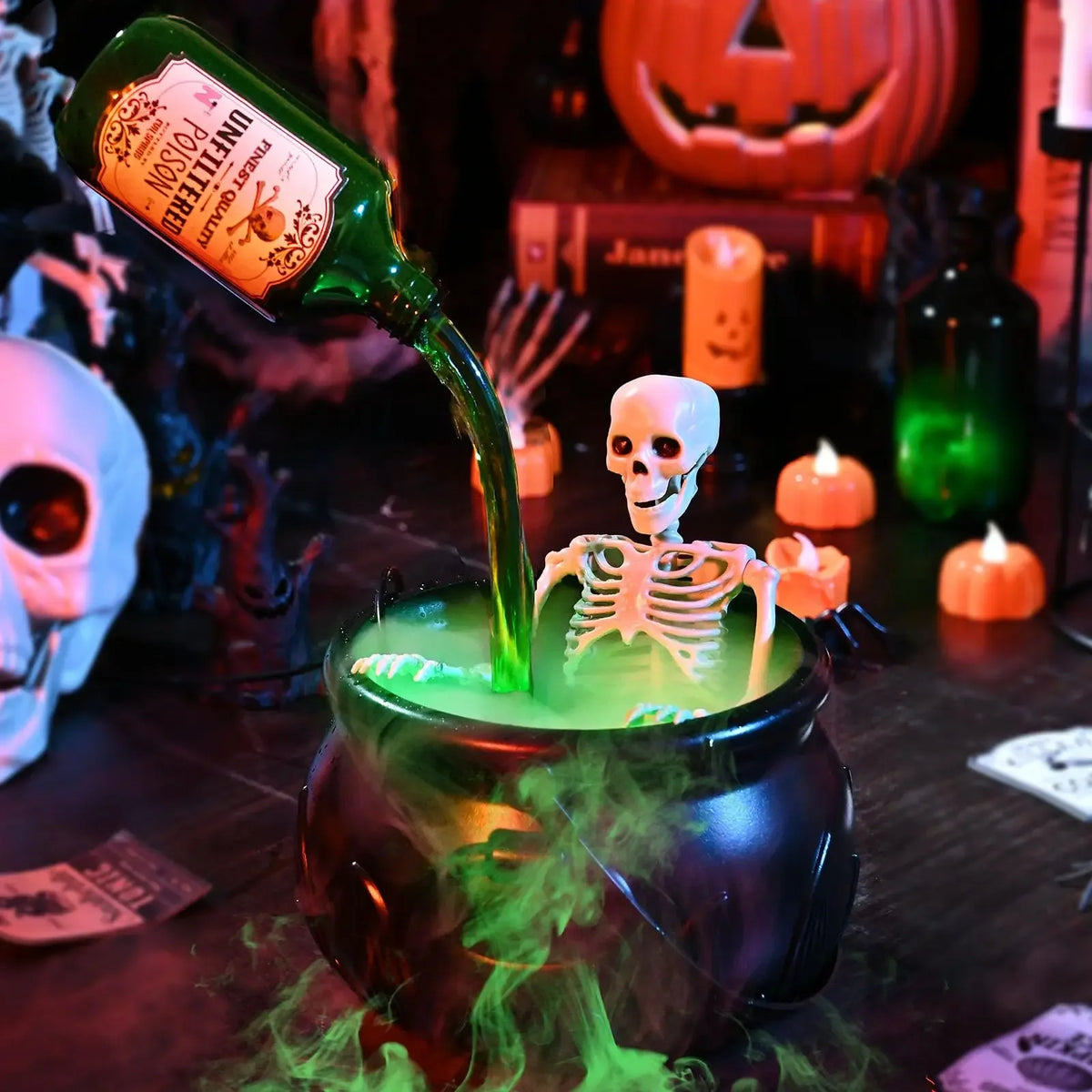 Halloween Cauldron | LED Lights | Floating Potion Mist | Home Decor