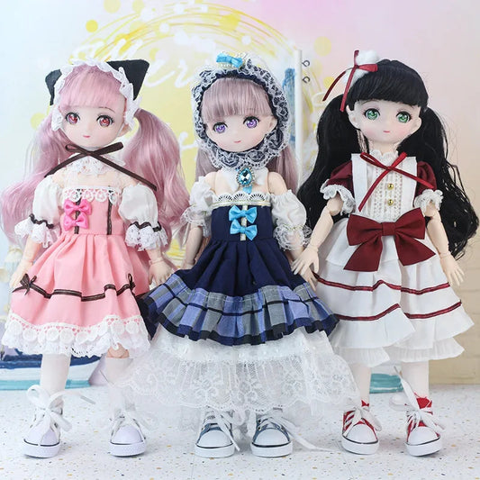 Customizable 30cm Anime Eye BJD Doll with Movable Joints and Full Set - ToylandEU