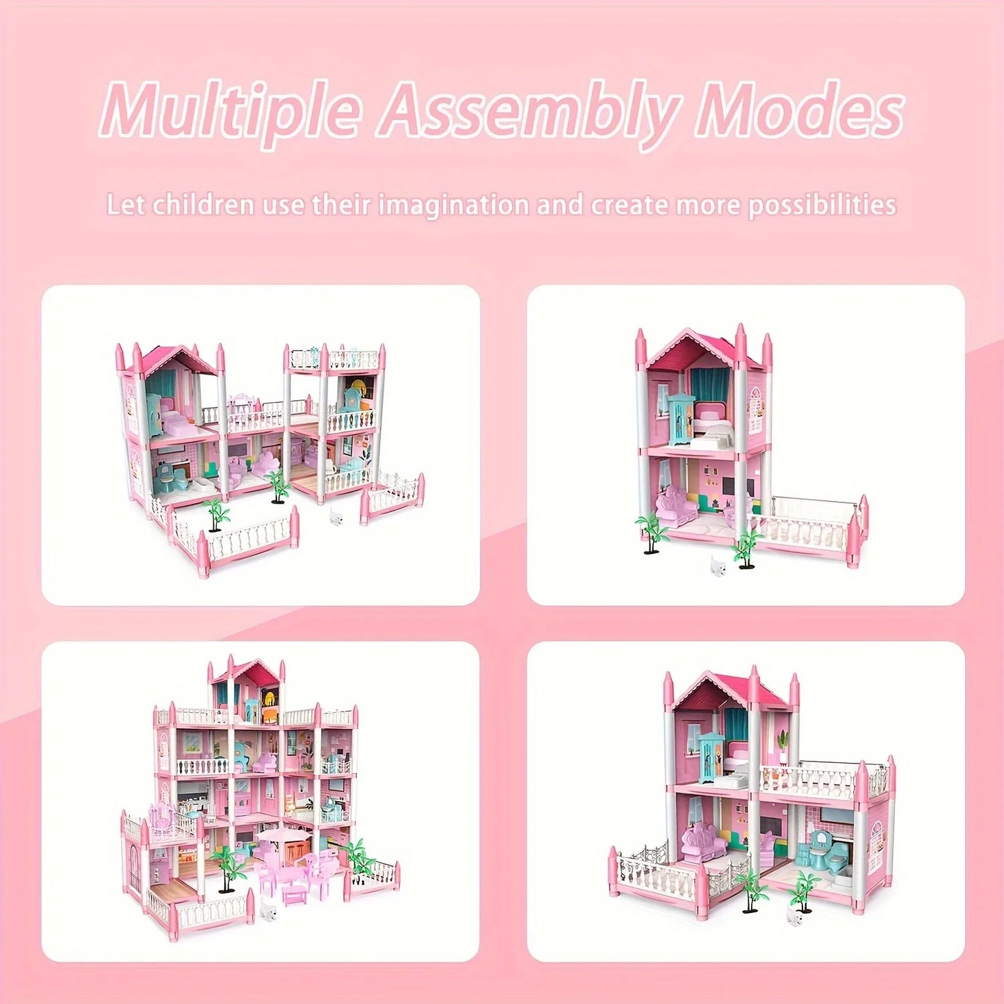 Dream Princess Castle 3D DIY Assembly Dollhouse with Music - Perfect for Girls' Imaginative Play!