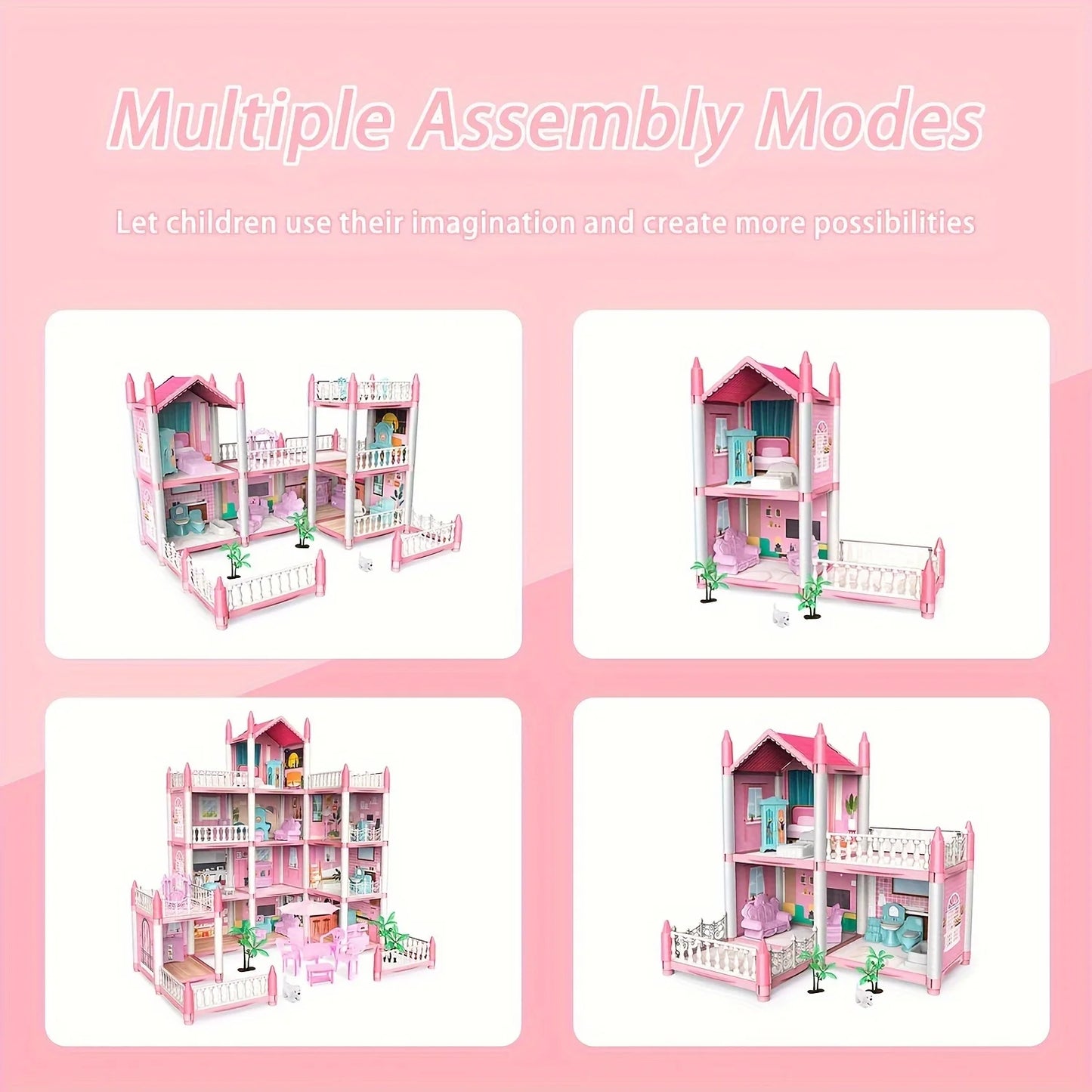 Enchanting 3D DIY Princess Castle Dollhouse with Music for Girls