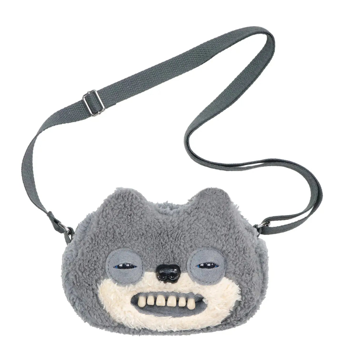 Fuggler Original Plush Shoulder Bag Big Head Screech Wide Eyed Weirdo Ugly Tooth Monster Crossbody Furry Backpack Birthday Gift - ToylandEU
