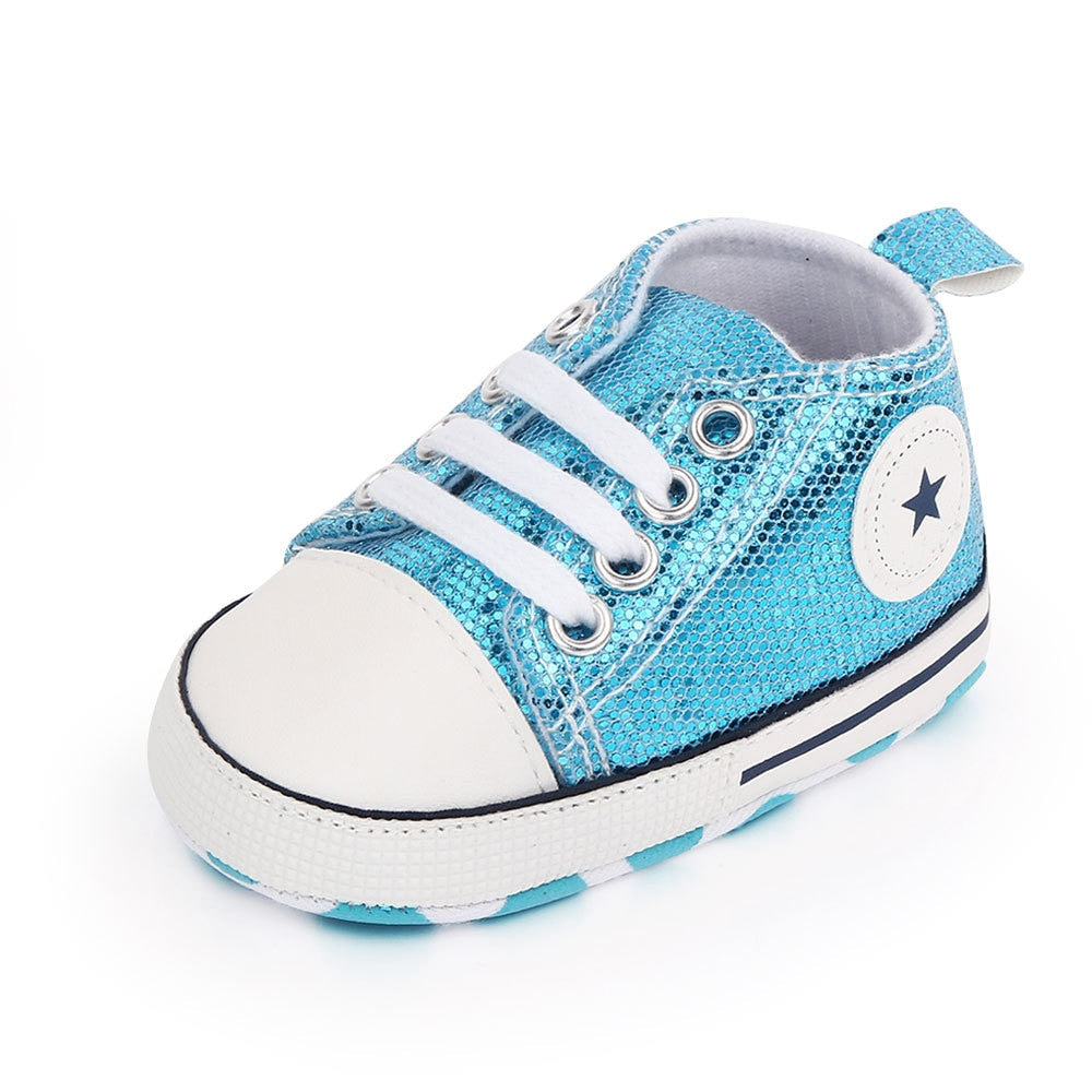 Fashionable Bling Canvas Shoes for Baby Girls - Soft Sole Toddler Sneakers Toyland EU