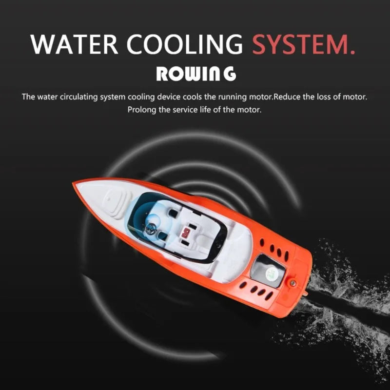 RC High-Speed RC Waterproof Motor Boat with 2.4GHz Remote Control - Mini Rechargeable Electric Sports Toy