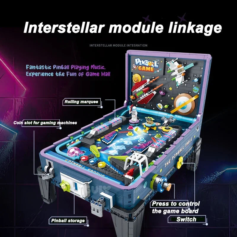 Pinball Building Block Set | 2309 Pieces | Led Light | For Adults And Teens