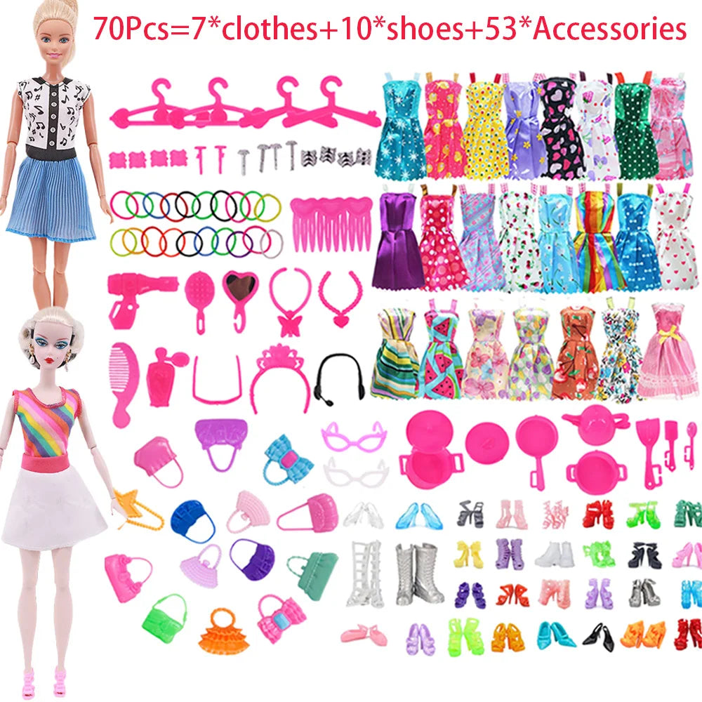 Complete 30cm Doll Accessories Set With Clothes Shoes Jewelry