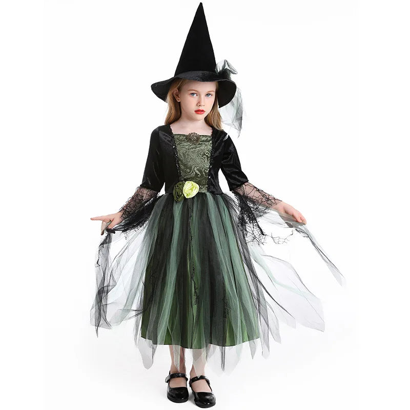 Girls' Spellbinding Sorceress Costume Set - Perfect for Halloween, Cosplay & Carnival Magic