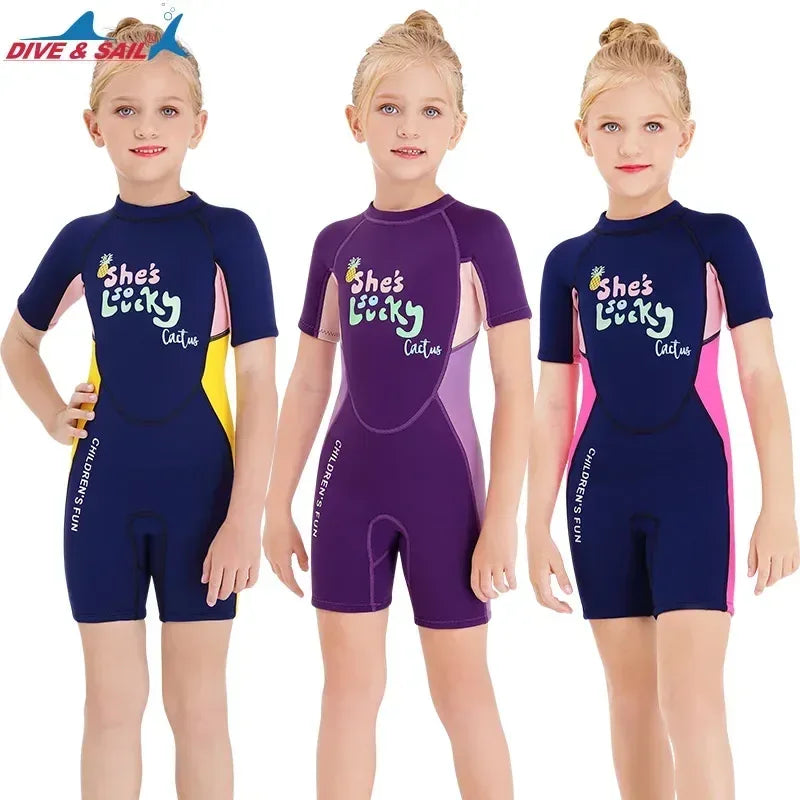 Girls Neoprene Wetsuit 2.5mm Keeps Warm Winter Swimming - ToylandEU