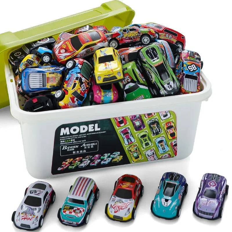 Alloy Mini Car Collection with Storage Box - Assorted Models for Boys 20/30/50 pcs - ToylandEU