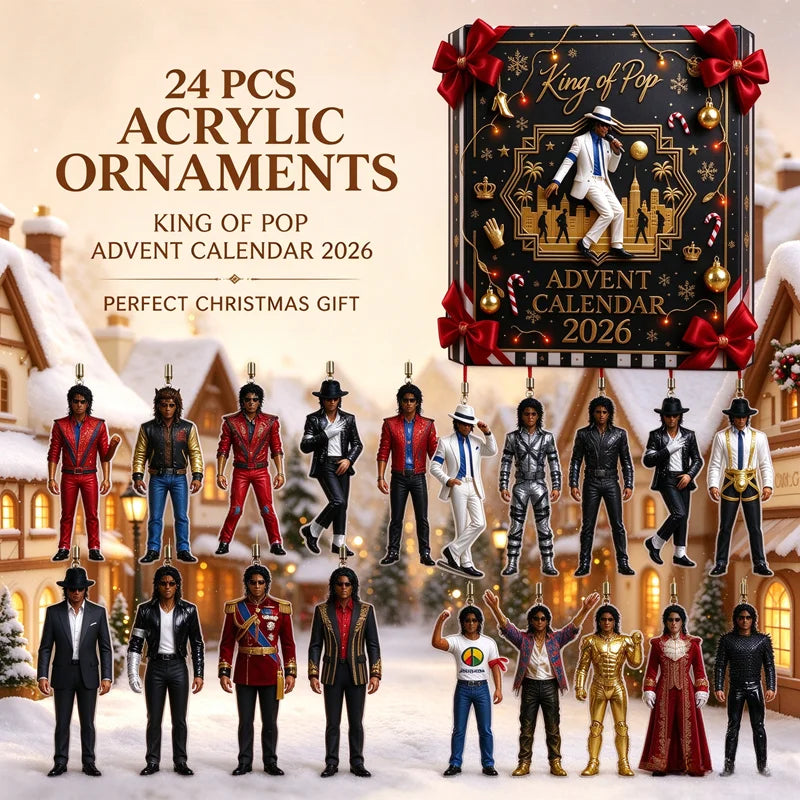 Advent Calendar | 2026 Michael Jackson | 24 Day 2D Acrylic Countdown | Christmas Decor For Music Fans