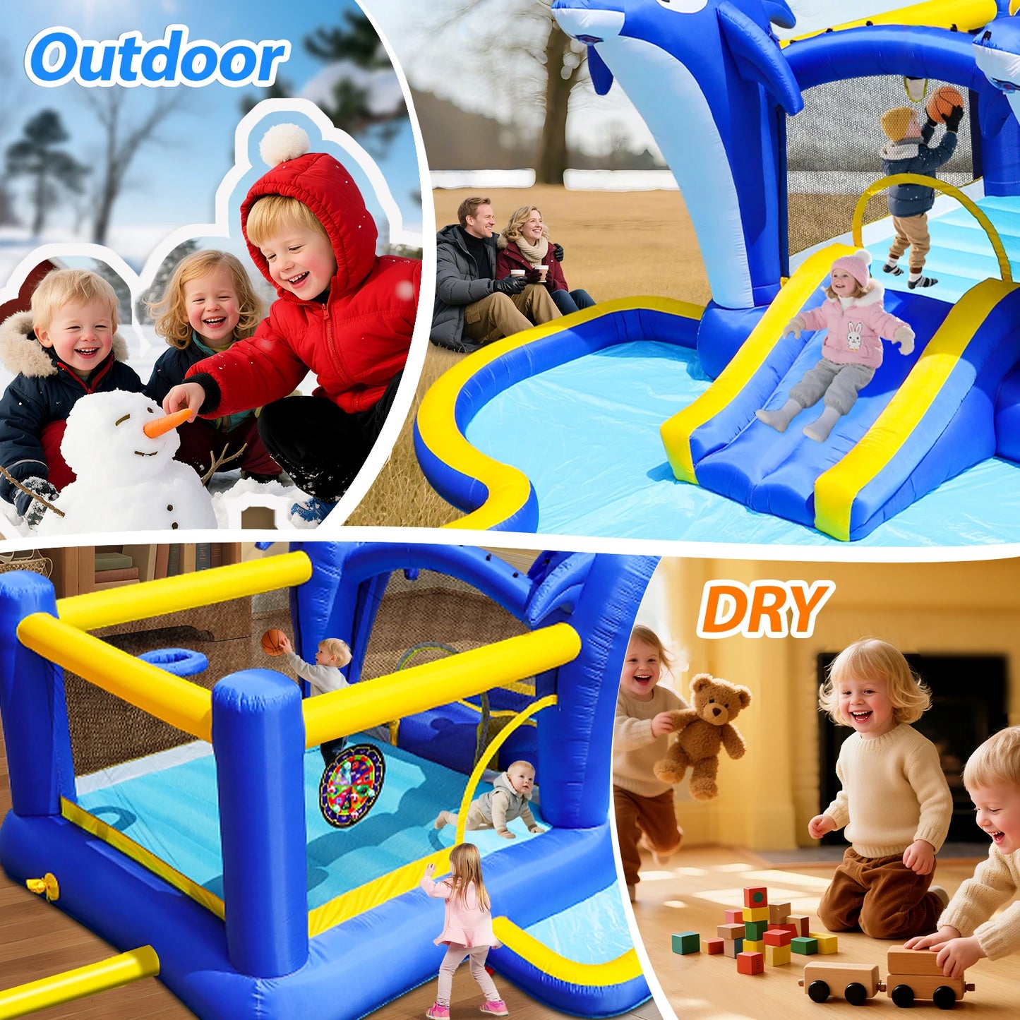 Inflatable Water Slide 8 In 1 Bounce House Backyard Fun