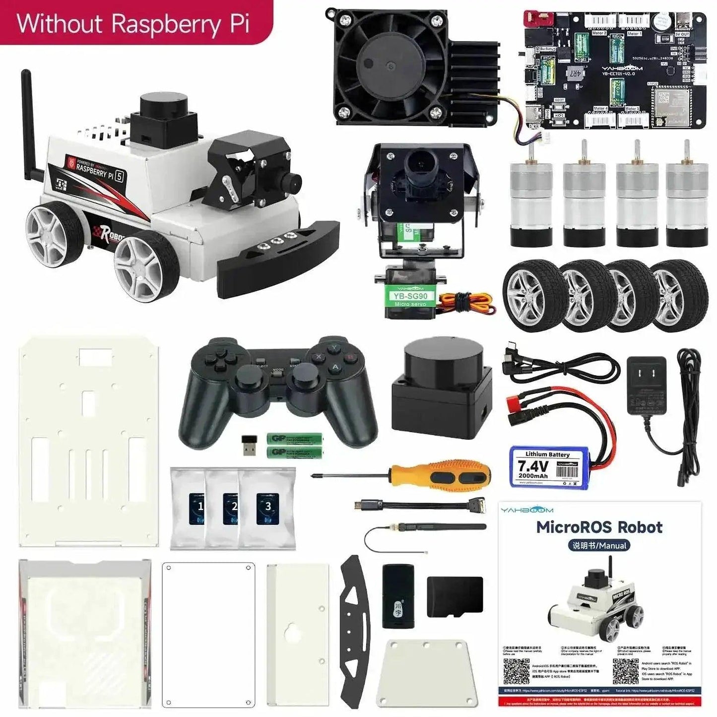 Raspberry Pi 5 Car ROS2 Educational Robot Kit with Lidar - ToylandEU
