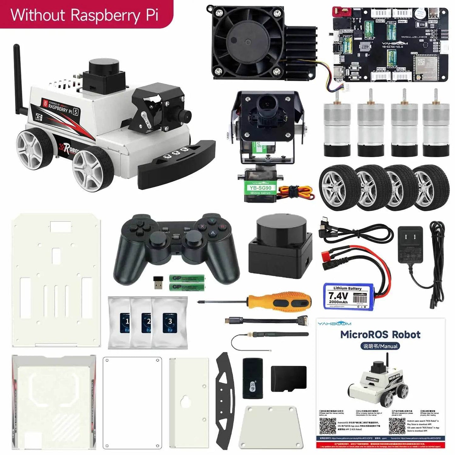 Raspberry Pi 5 Car ROS2 Educational Robot Kit with Lidar Support - ToylandEU