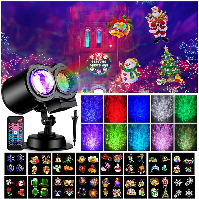 Outdoor Projector Lights | 2-In-1 Patterns | HD LED Mode | Holiday Yard Decor