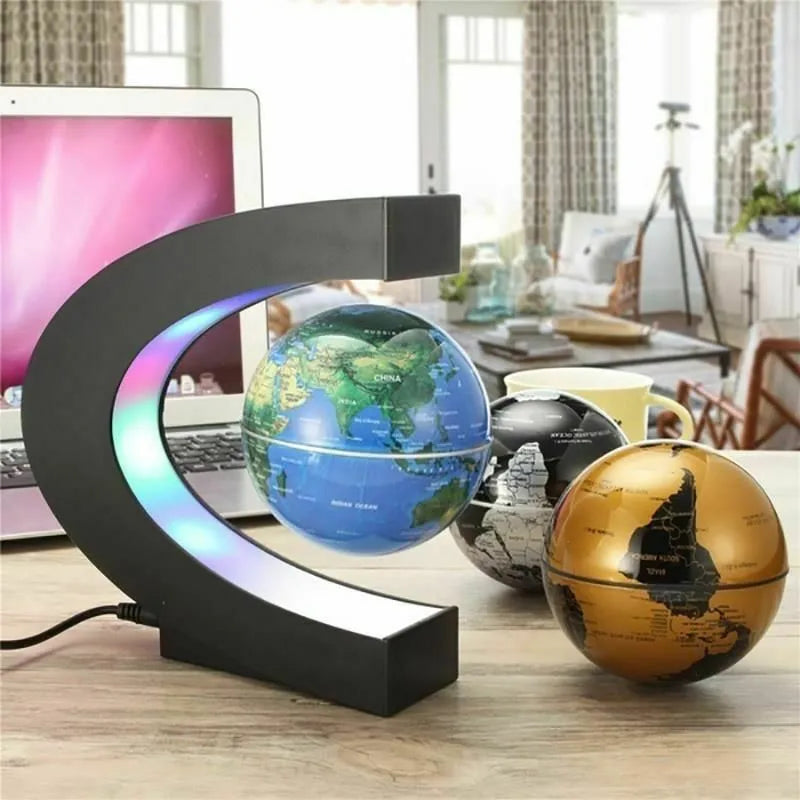 Levitating Magnetic Globe with LED Lights 8.5cm/3.5in C Shape World - ToylandEU