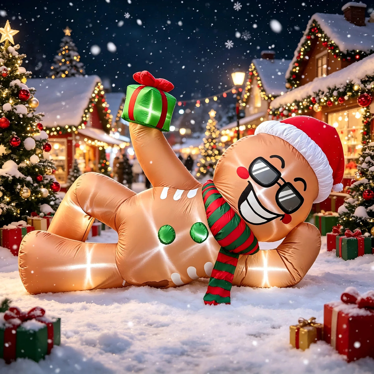 Inflatable Gingerbread Man | 9.5 Ft | Led Lights | Christmas Yard Decor