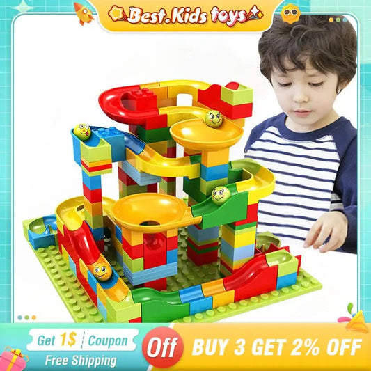 DIY Marble Race Run Building Blocks Set for Kids - ToylandEU