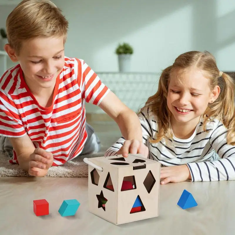 Montessori Wooden Shape Sorter - Fun Educational Toy for Skill Development