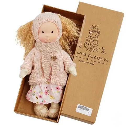 Adorable Handmade Waldorf Plush Doll Girl with Native Enamel Design ToylandEU.com Toyland EU