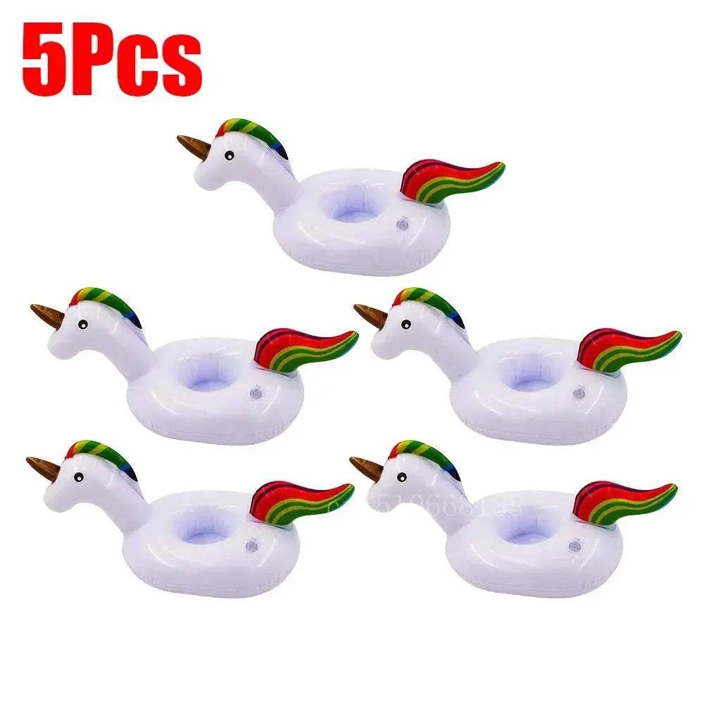 1-5Pcs Floating Cup Inflatable Flamingo Drinks Cup Holder Pool Float Bar Coasters Floatation Devices Pink Toy Drink Holder - ToylandEU