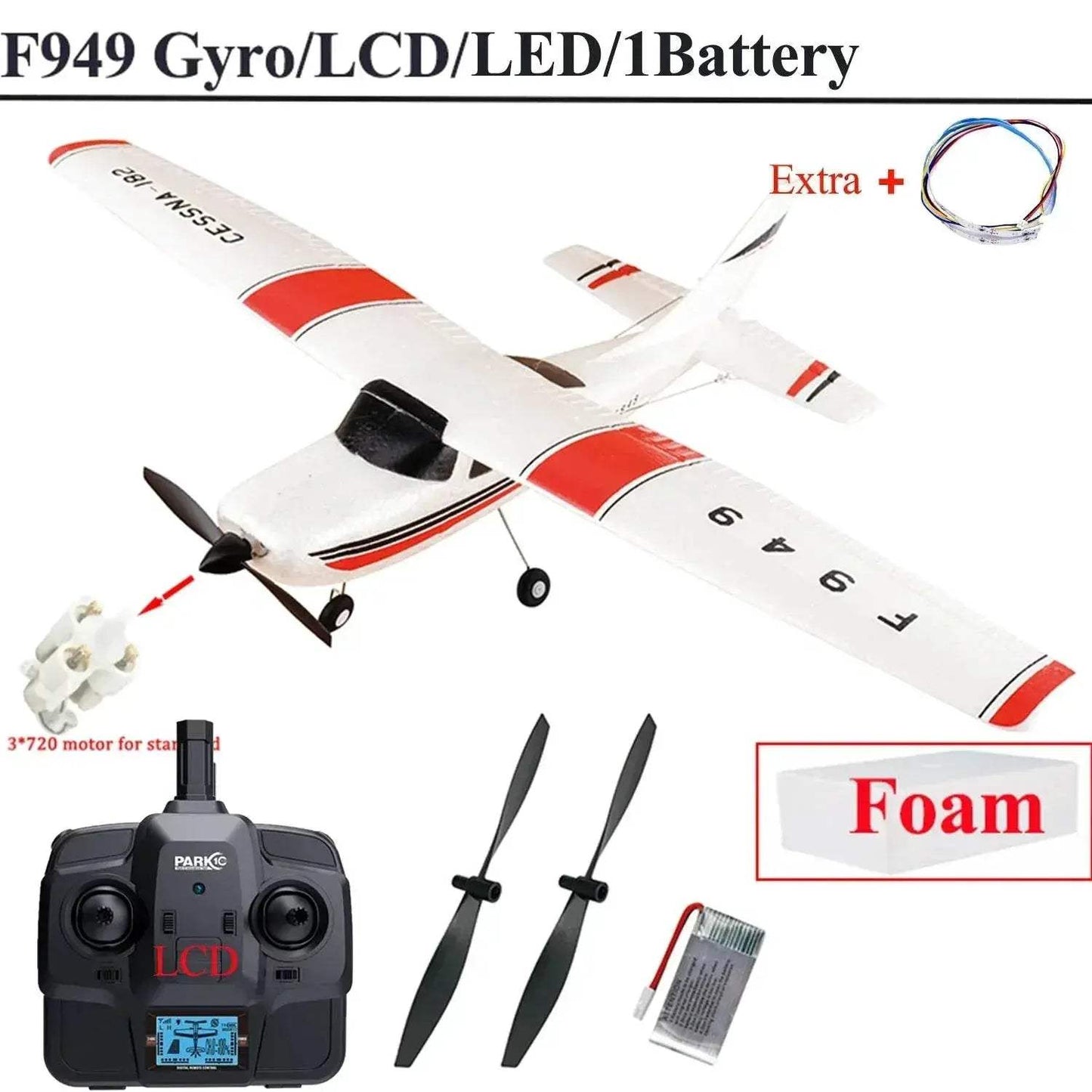 WLtoys 2.4G F949 LCD Version RC Airplane Cessna 182 RTF - ToylandEU