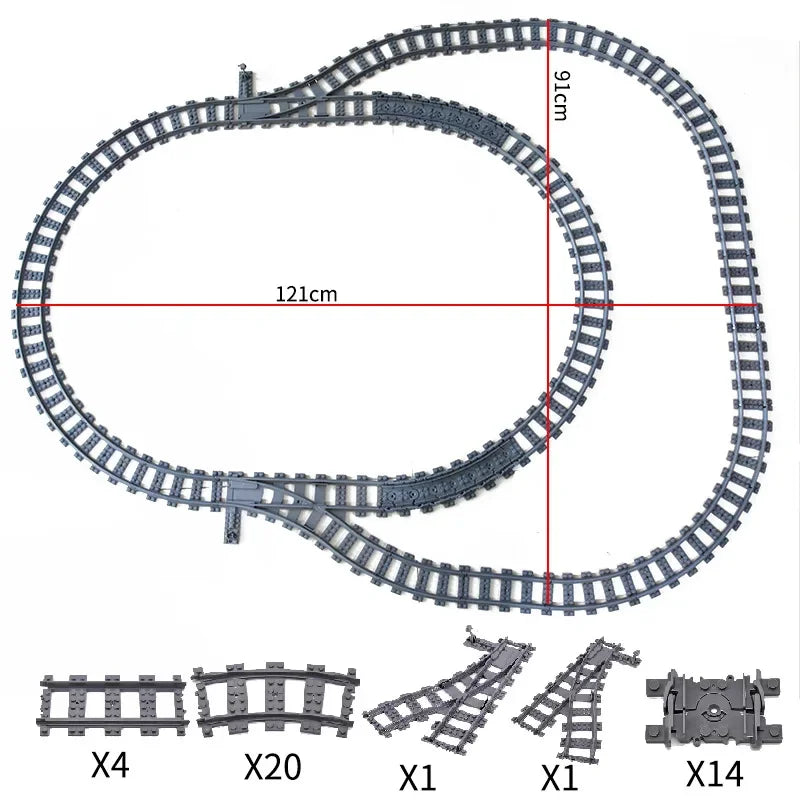 Train Track Building Blocks | Compatible With LEGO | Bridge Cross Track | Cross Track Set