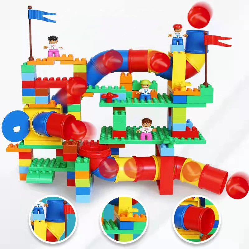 Thrilling Marble Run Building Blocks Set for Exciting Race and Slipway Adventure - ToylandEU