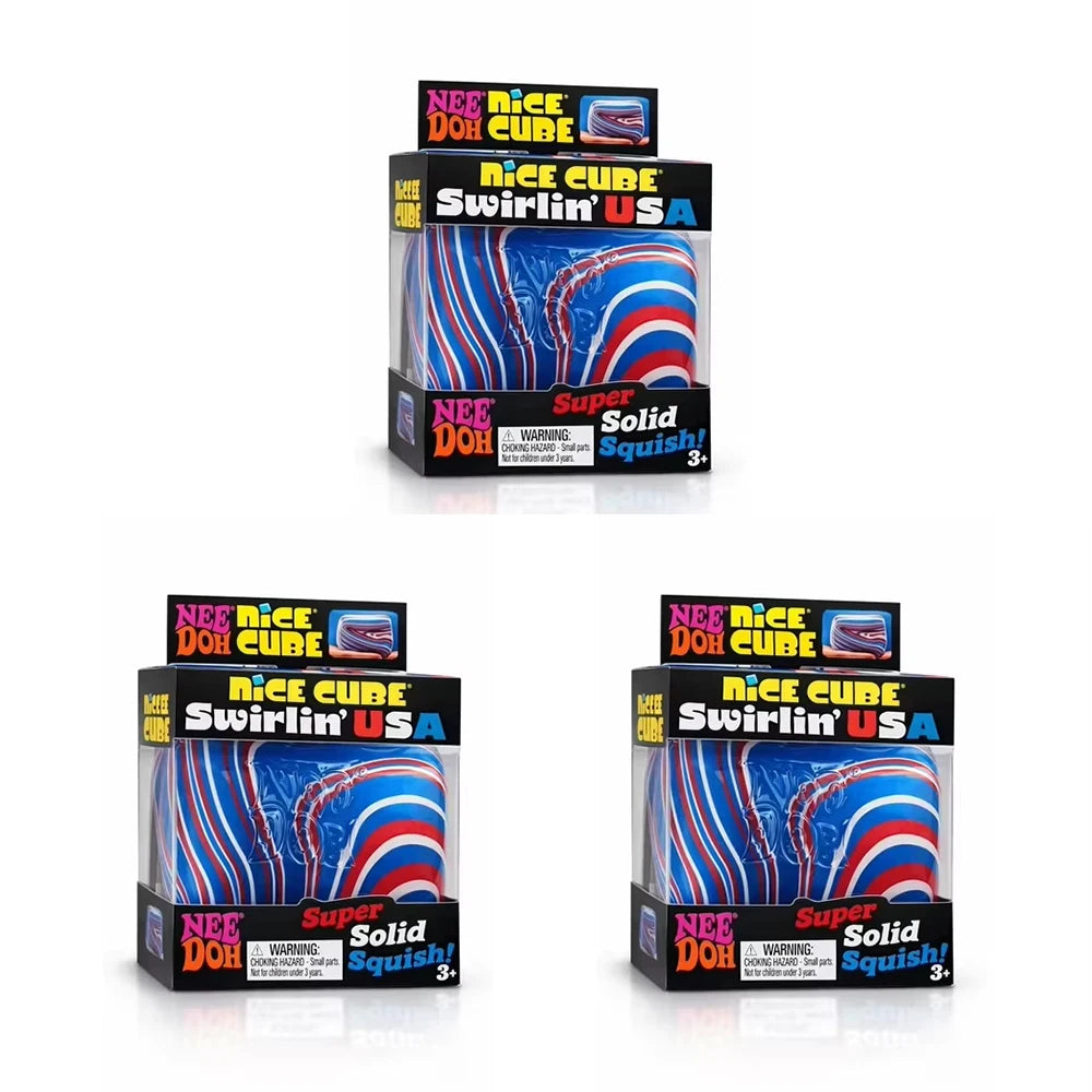 Sensory Stress Cube | Solid Squish Feel | Swirl Pattern | Adult Fidget
