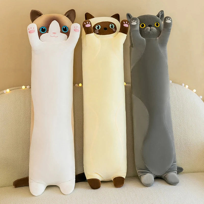 Plush Cat Pillow | Long Sleepy Shape | Toylandeu™