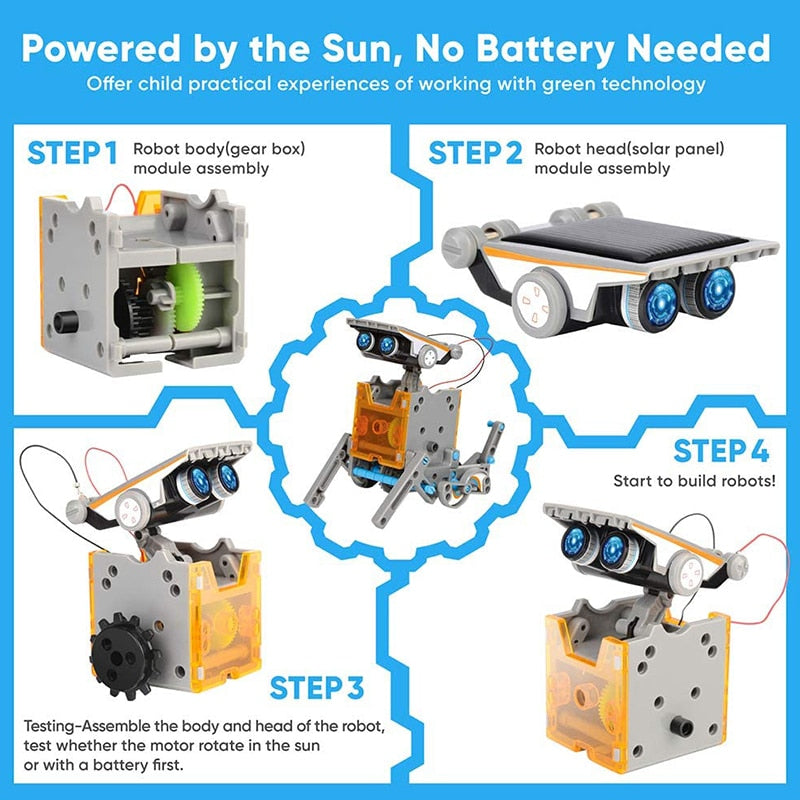 Solar Robot 12-in-1 DIY Science Experiment Kit for Kids - ToylandEU