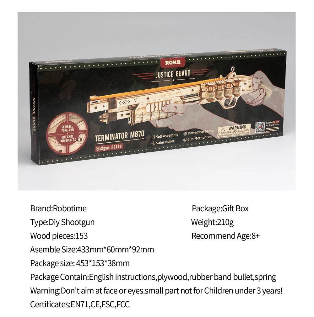 Robotime Rokr 3D Wooden Puzzle Mini Toys Gun LQ502 Xmas Gift - ToylandEU