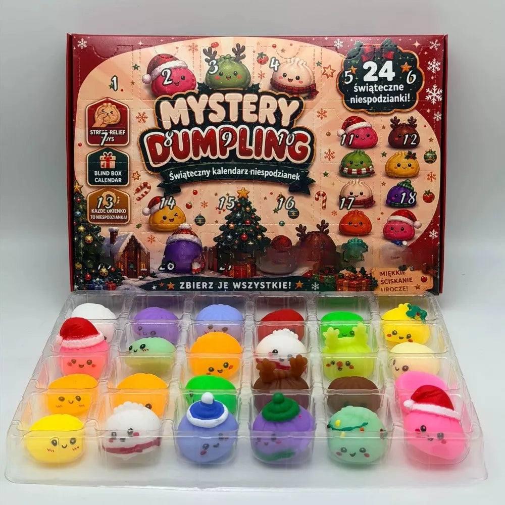 Advent Calendar | 24 Day Dumpling Mystery Surprise | Anxiety Relief Slow Rising Toys | Random Blind Box Gift