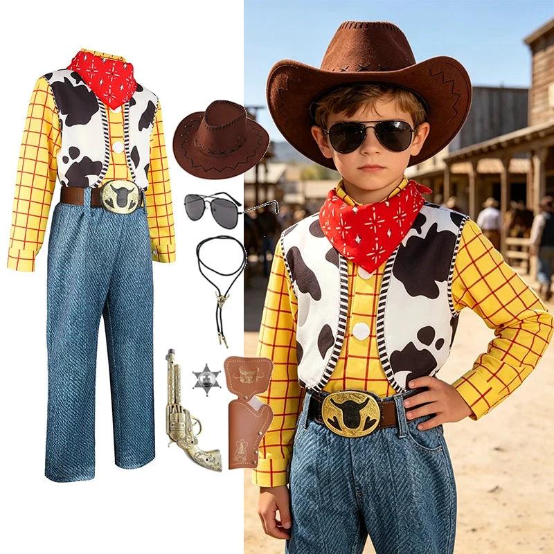 Boys Cowboy Costume | Yellow Plaid Shirt | Toylandeu™