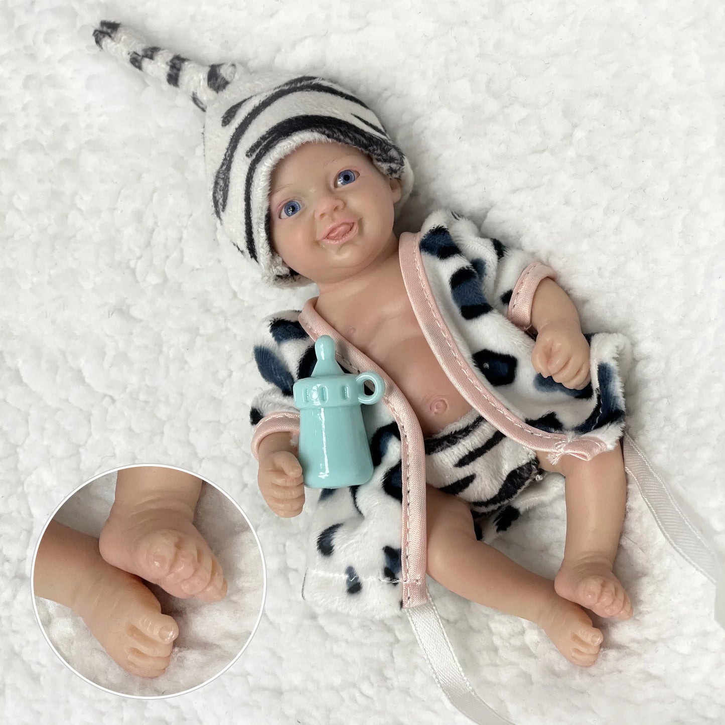 Handmade 6 Inch Full Solid Silicone Reborn Boy Doll