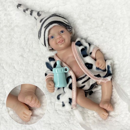 Handmade 6 Inch Full Solid Silicone Reborn Boy Doll