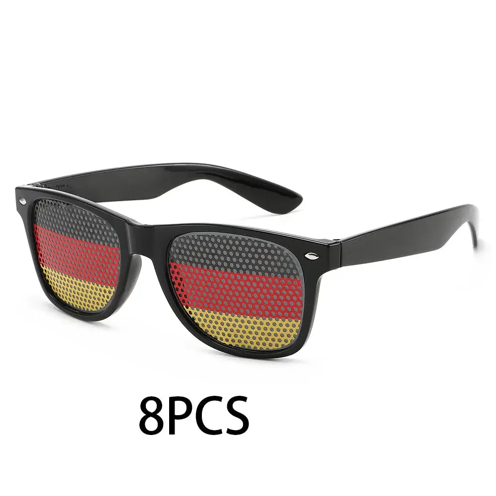 8PCS HD Vision Flag Sunglasses Football Match Fans Sun Glasses Comfortable Anti-slip Legs Sports Party Eyewear - ToylandEU