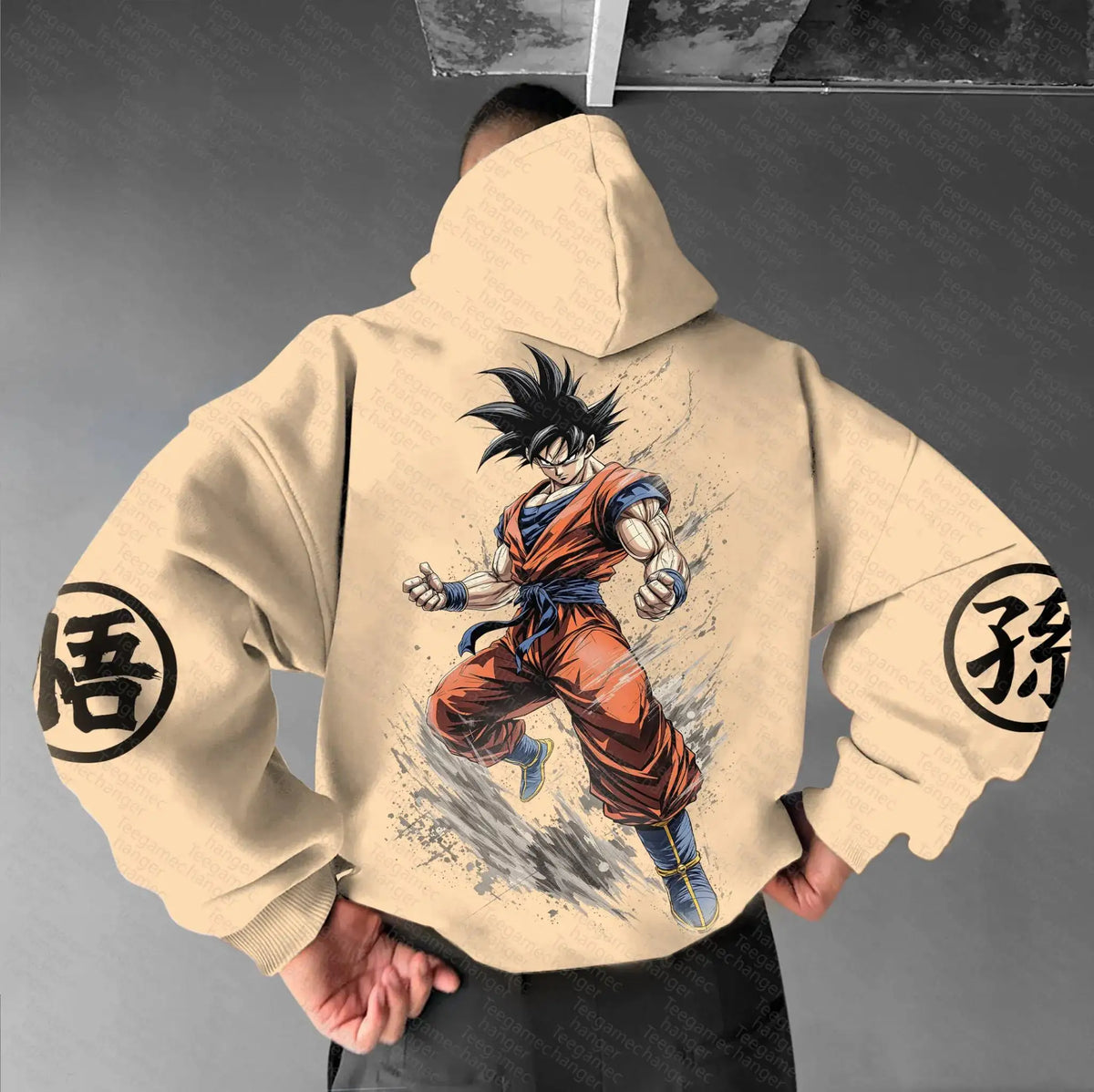 Dragon Ball Hoodie | Khaki Cotton Pullover | Anime Graphic Print | Unisex