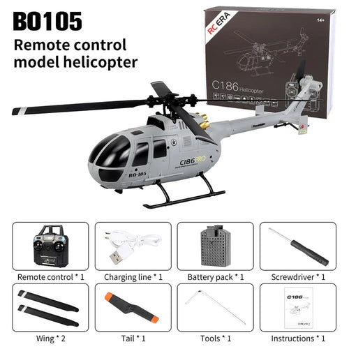 C186 Pro 2.4GHZ Remote Control Helicopter 4CH BO105 6-shaft Gyroscope ToylandEU.com Toyland EU
