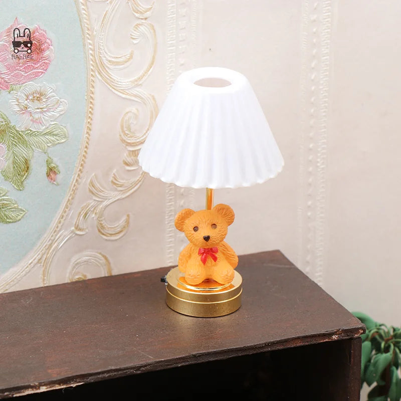 Miniature Bear Table Lamp | Led Lighting | Metal Frame | 12 Scale Collectors