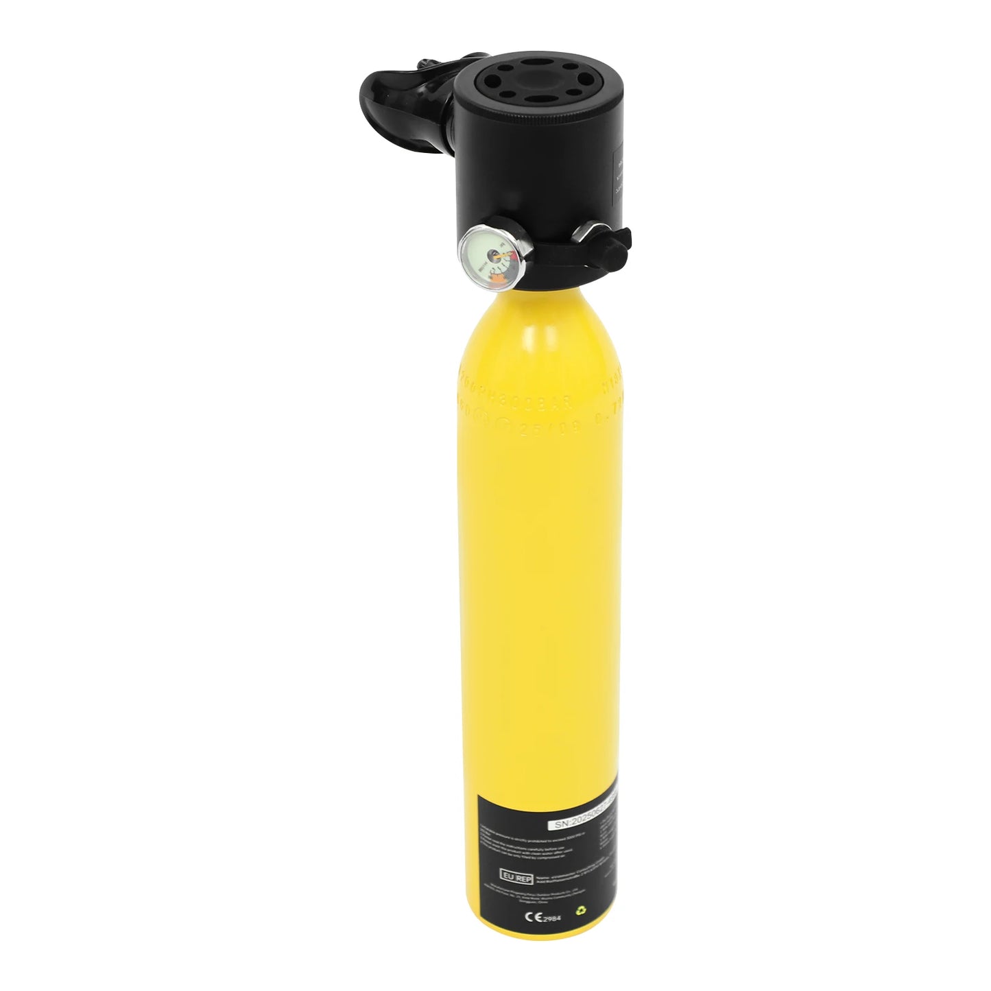 Mini Scuba Tank | 0.5L Capacity | Manual Pump Included | Emergency Backup Strap
