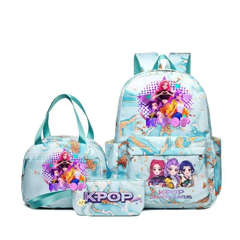 Pink Demon Hunter Backpack For Teens With Durable School Bag