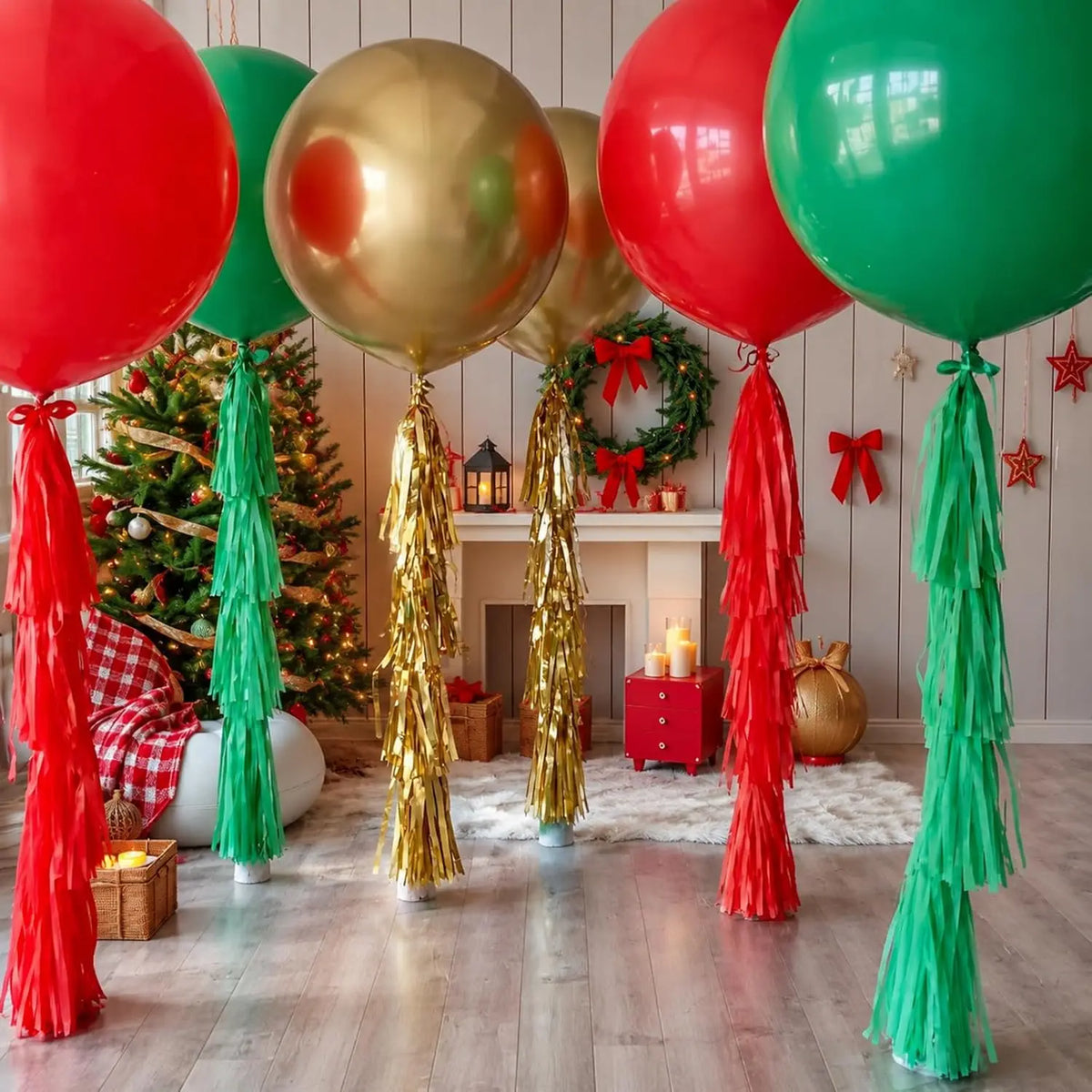 Giant Balloons | 36 Inch | With Tassels | Christmas Party Decor