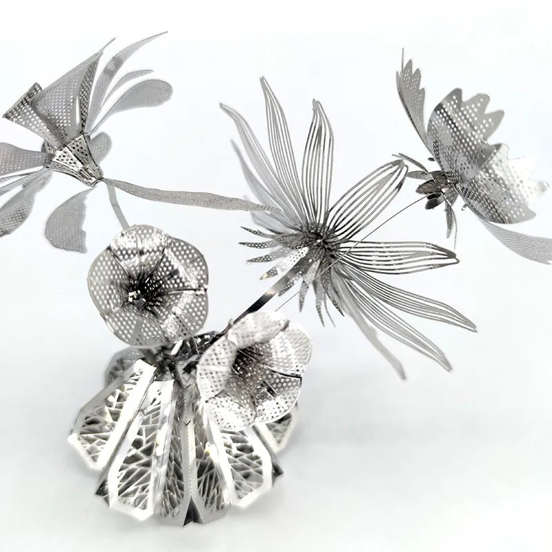 Flower Arrangement 3D Metal Puzzle | DIY Handmade Kit | Alloy Model | 14+