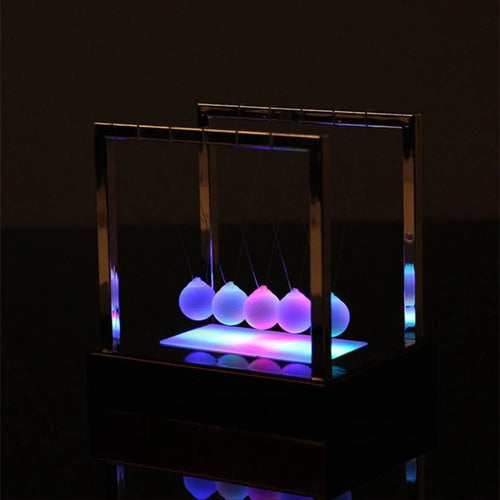 Colorful Luminous Newton's Cradle Steel Balance Pendulum Ball ToylandEU.com Toyland EU