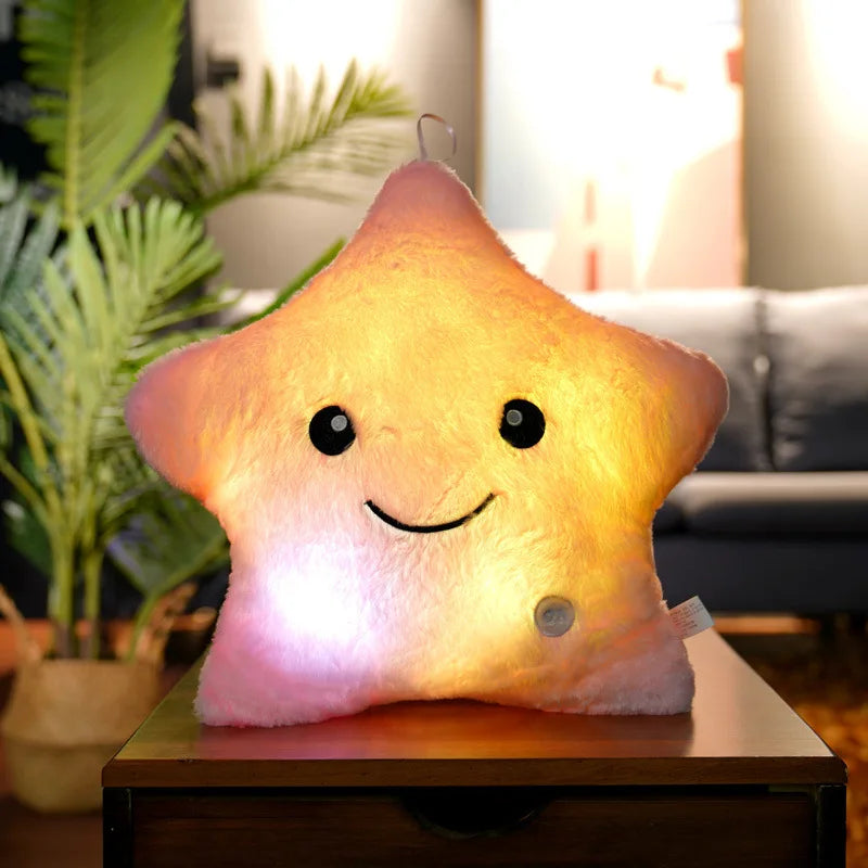 Colorful LED Twinkle Star Luminous Pillow - Comforting Night Companion - ToylandEU