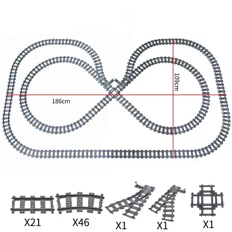 Lego Compatible Flexible Train Tracks Building Set For Kids - ToylandEU