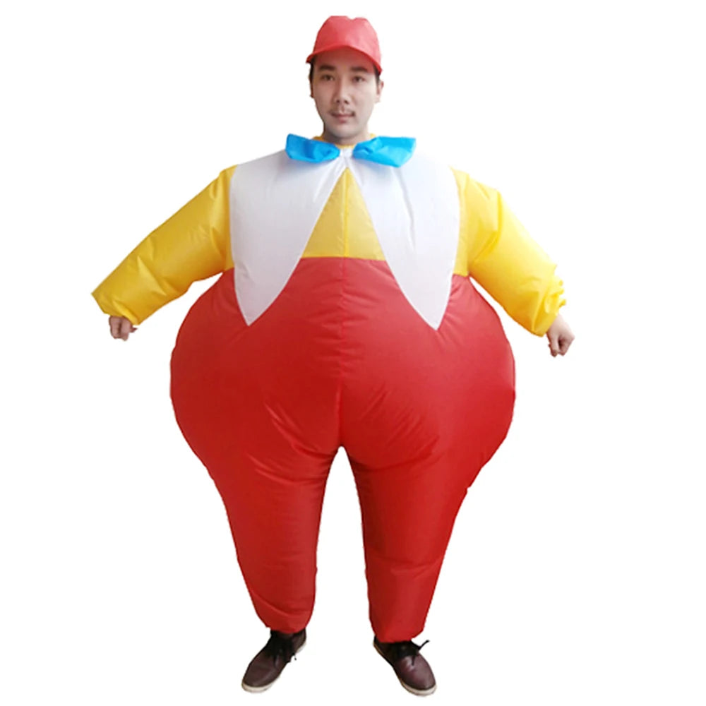 Clown Inflatable Costume | Battery Powered Blower | Durable Polyester | Adult