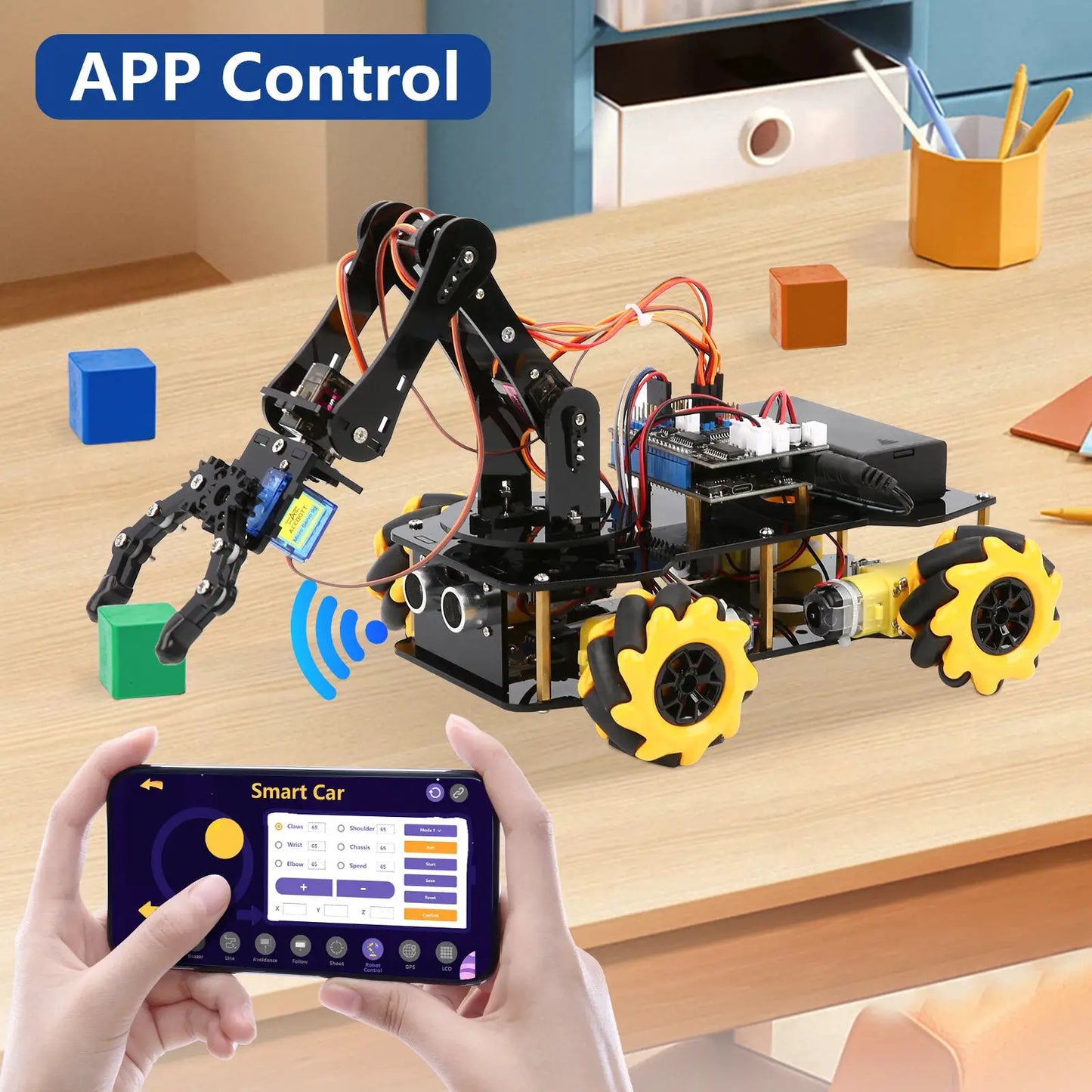 ACEBOTT ESP32 4 DOF Robot Arm Learning Kit Wifi Electronic Components Smart Car STEM STEAM Education Robotics for Arduino - ToylandEU