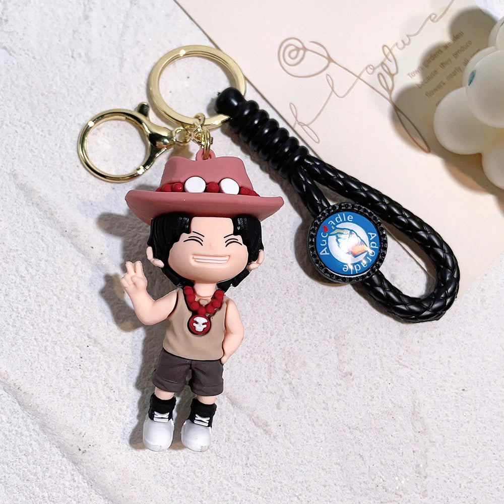 Adorable ONE PIECE Silicone Keychains - Luffy & Zoro Mini Figures