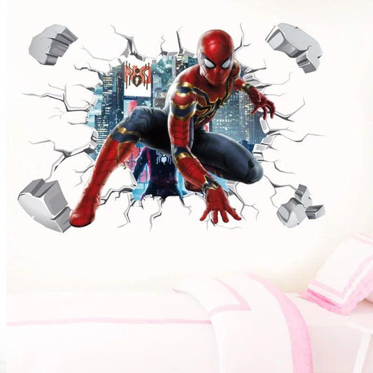 Avengers Wall Sticker | 3D Broken Wall | PVC Wall Decal | 40x60 cm
