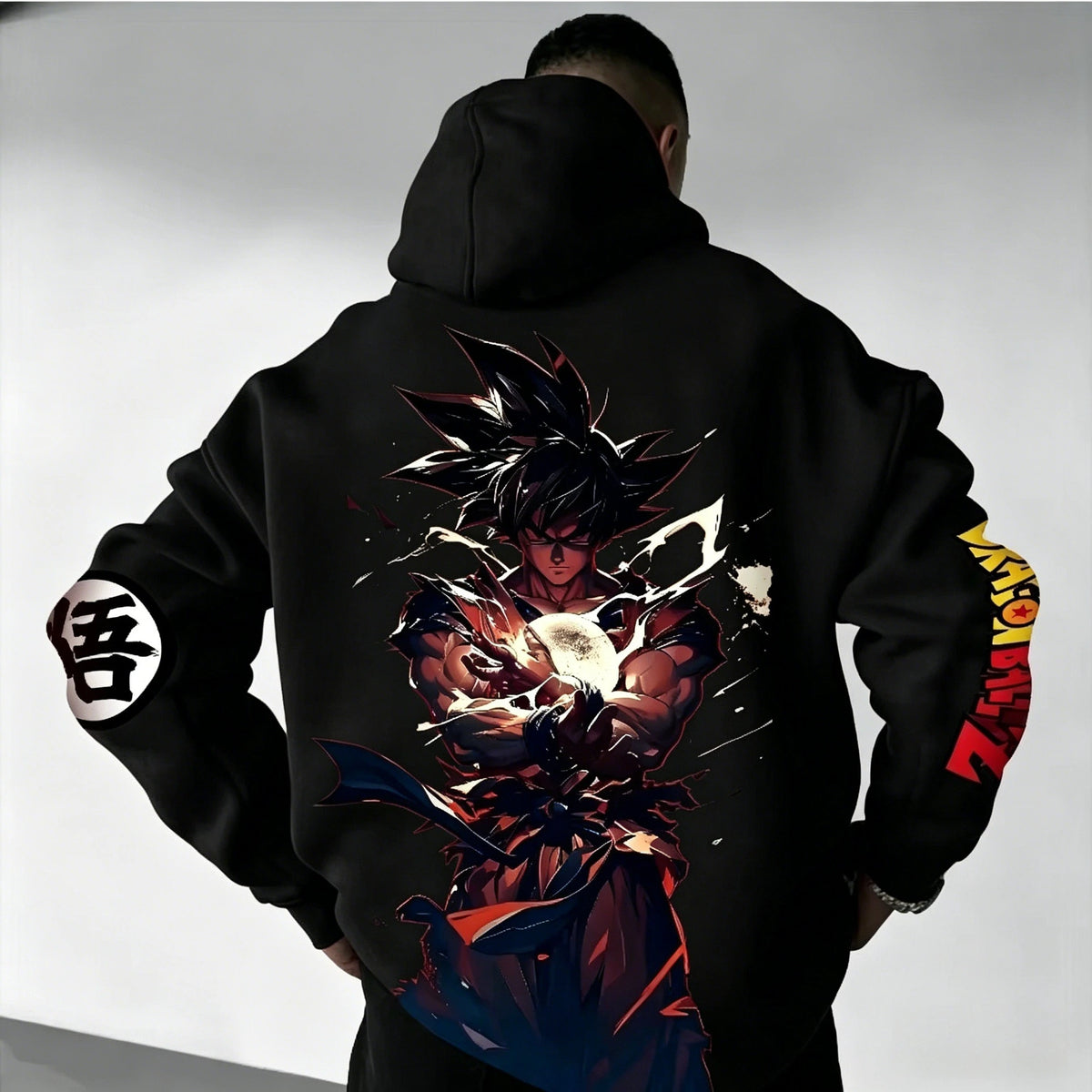 Men's Hoodie | Goku Graphic Print | Loose Fit Design | Red Streetwear Style